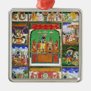 Vishnu in the centre of his ten avatars, Jaipur, R Metal Tree Decoration
