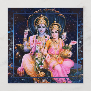 Vishnu & Lakshmi Card, Invitation, Greeting Invitation