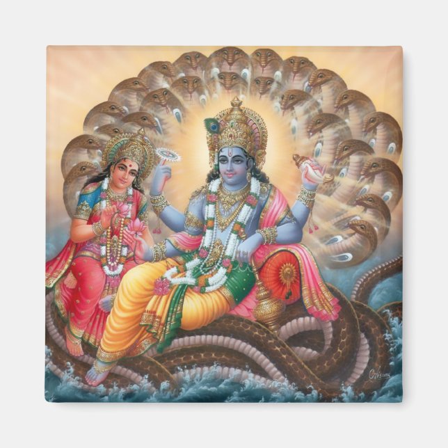 Vishnu & Lakshmi Magnet - Version 2 (Front)