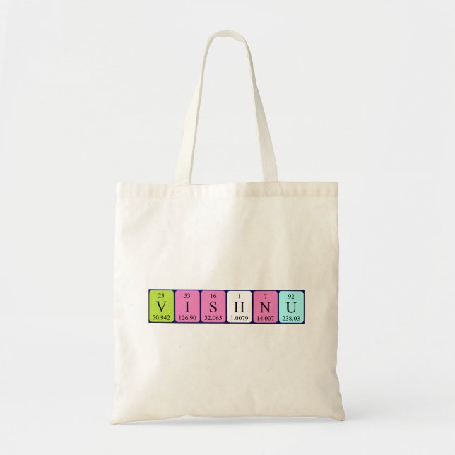 Vishnu periodic table name tote bag (Front)