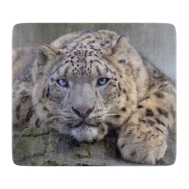 Vishnu Snow Leopard Cutting Board (Front)