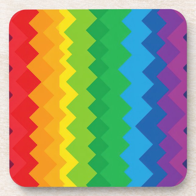 “Visibility” – An Abstract Pride Pattern #1 Coaster (Front)