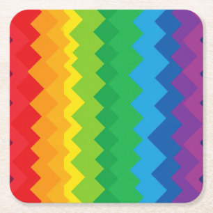 “Visibility” – An Abstract Pride Pattern #1 Square Paper Coaster