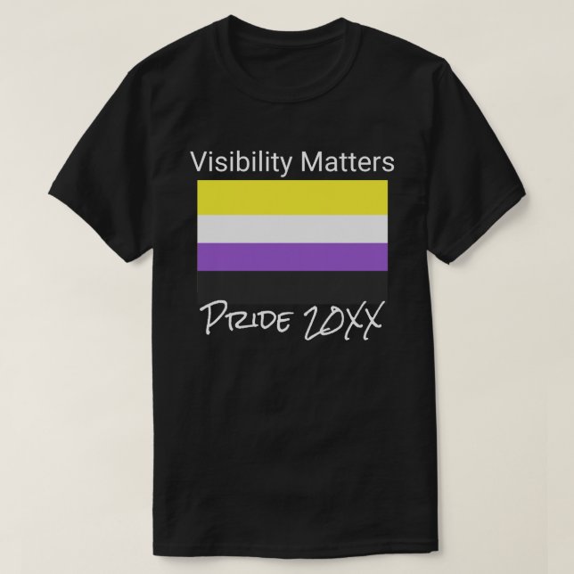 Visibility Matters, Non-Binary Pride Flag, City T-Shirt (Design Front)
