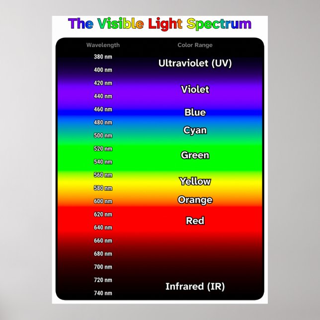 Visible Light Spectrum Poster (Front)