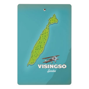 Visingsö Sweden vintage map travel poster. Mini Clipboard