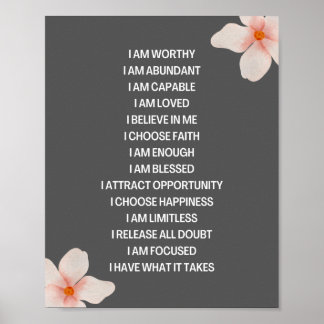 Vision board positive affirmation poster