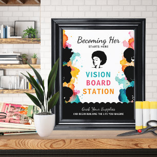 Vision Board Station Party Sign