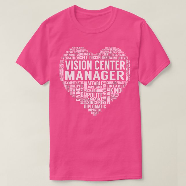 Vision Centre Manager Heart T-Shirt (Design Front)