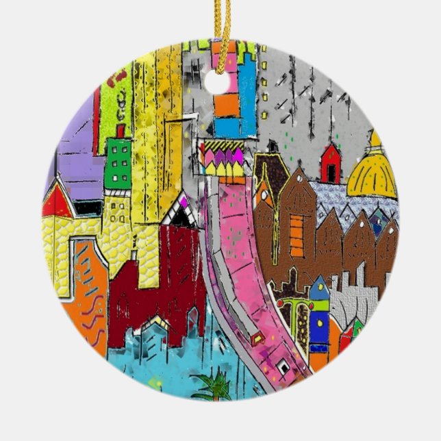 Vision Medellin Colombia Ceramic Tree Decoration (Front)