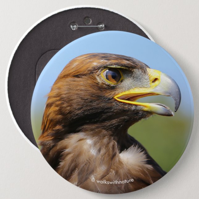 Vision of a Beautiful Young Golden Eagle 6 Cm Round Badge (Front & Back)