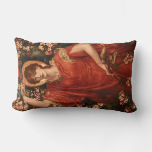 Vision of Fiammetta (by Dante Gabriel Rossetti) Lumbar Cushion