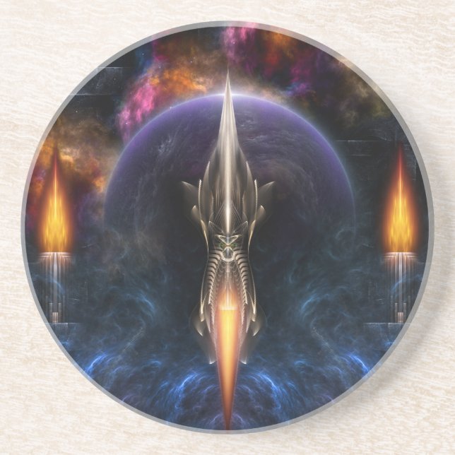 Vision Of Flight Fractal Art Coaster (Front)