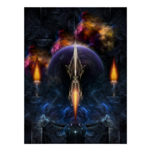 Vision Of Flight Fractal Art Perfect Poster