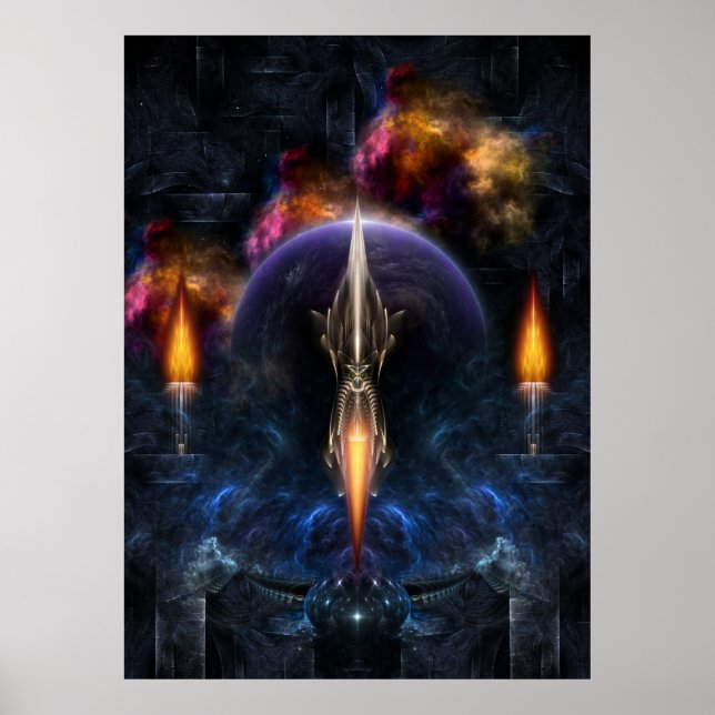 Vision Of Flight Fractal Art Wall Poster (Front)