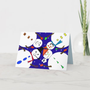 Vision of Snowmen Happy Holiday Greeting Card