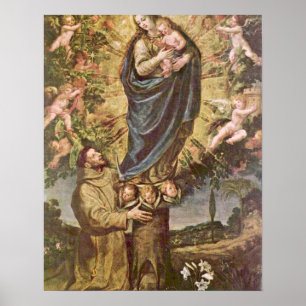 Vision of St. Francis by Vincenzo Carducci Poster