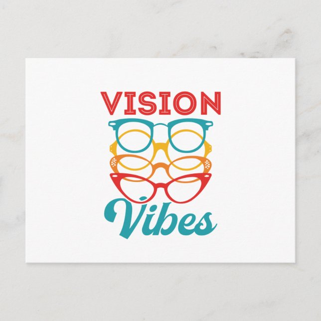Vision Vibes Optometrist Optometry Staff Optician Postcard (Front)