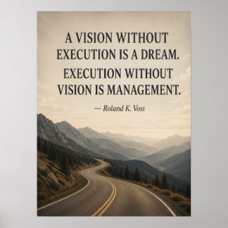 Vision Without Execution Funny Leadership Poster |