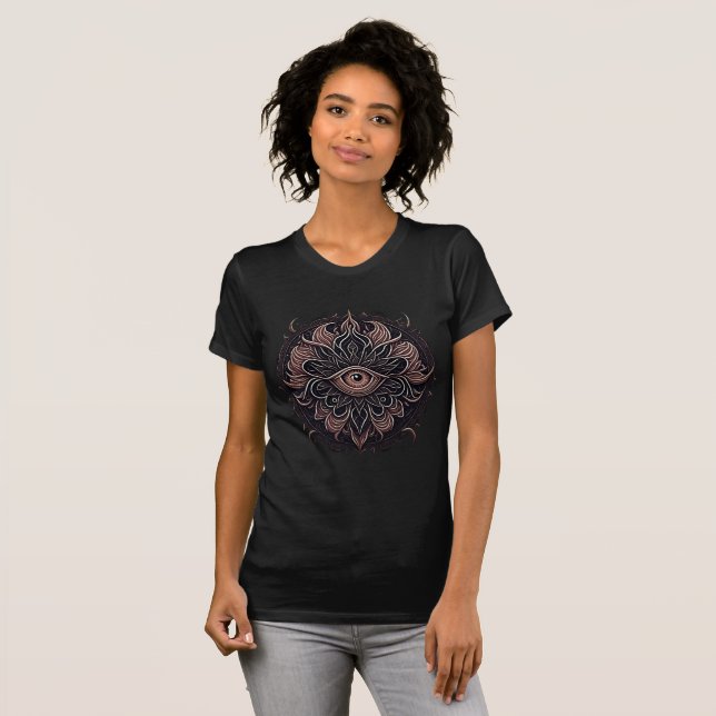 Visionary Flaming Eye Mandala T-Shirt (Front Full)
