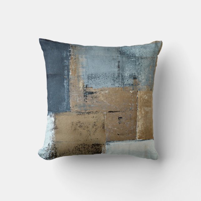 'Visionary' Neutral Abstract Art Cushion (Front)