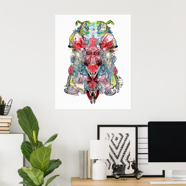 Visionary Surreal Artwork | Symmetrical Fantasy Poster (Home Office)