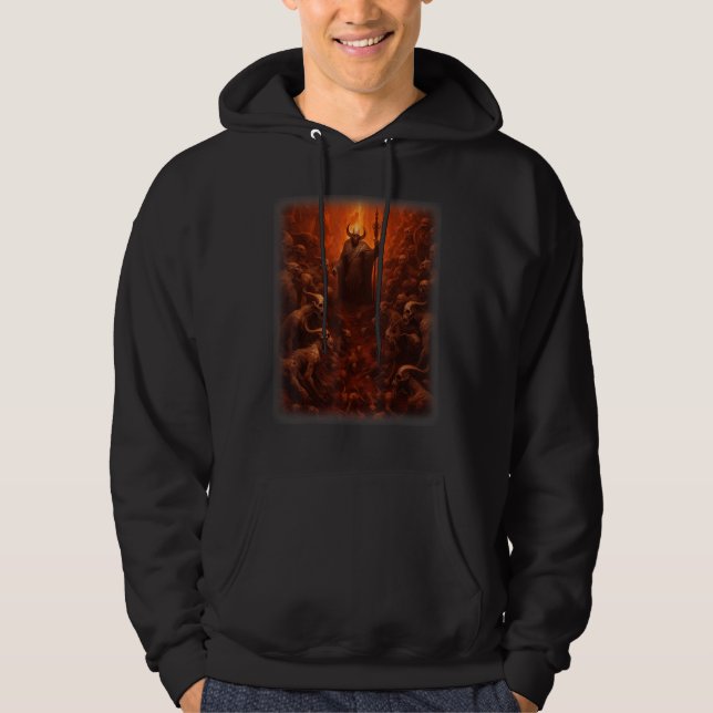 Visions of Hell Satan Devils Demons Monster Skelet Hoodie (Front)