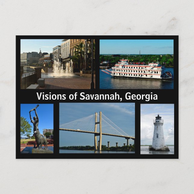 Visions of Savannah, Georgia Holiday Postcard (Front)