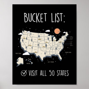Visit All 50 States Poster