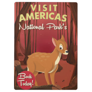 Visit Americas National Parks Vintage poster. Clipboard