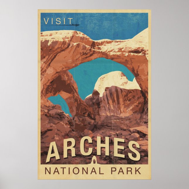 Visit Arches National Park Vintage Travel Poster (Front)