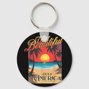 Visit Beautiful Gulf America Funny Trump Renaming Key Ring