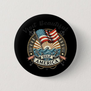 Visit Beautiful Gulf Of America 6 Cm Round Badge