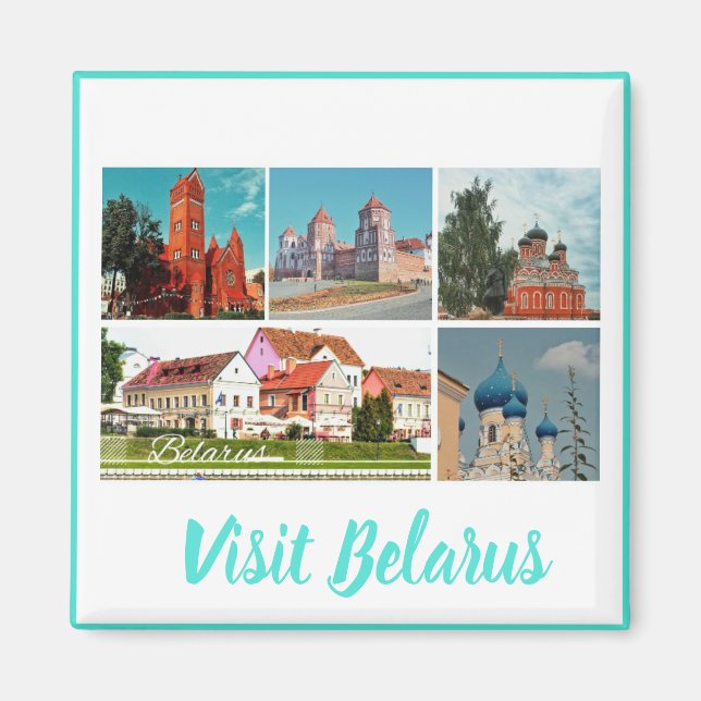 Visit Belarus Country View Travel Magnet (Front)