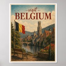 Visit Belgium Travel Vintage