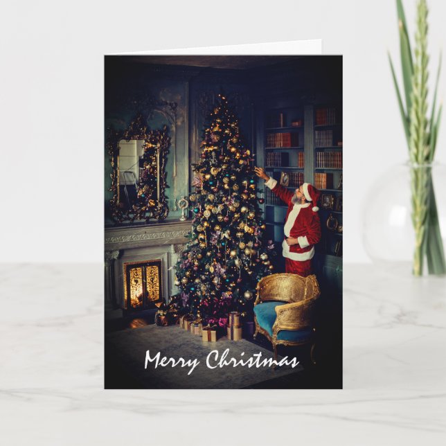 Visit by Santa Claus, Christmas Greeting Card (Front)