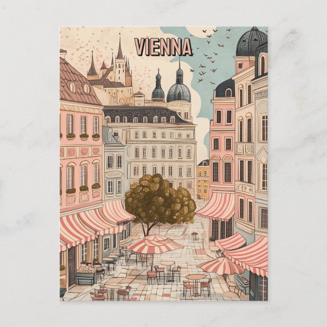 Visit Cafe's of Vienna Postcard (Front)