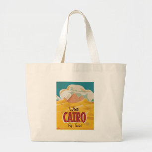 Visit Cairo Egypt vintage travel poster Large Tote Bag