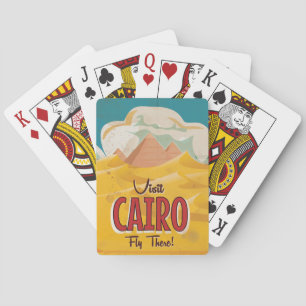 Visit Cairo Egypt vintage travel poster Playing Cards