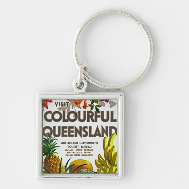 Visit Colourful Queensland Key Ring (Front)