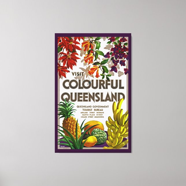 Visit Colourful Queensland - L Canvas Print (Front)