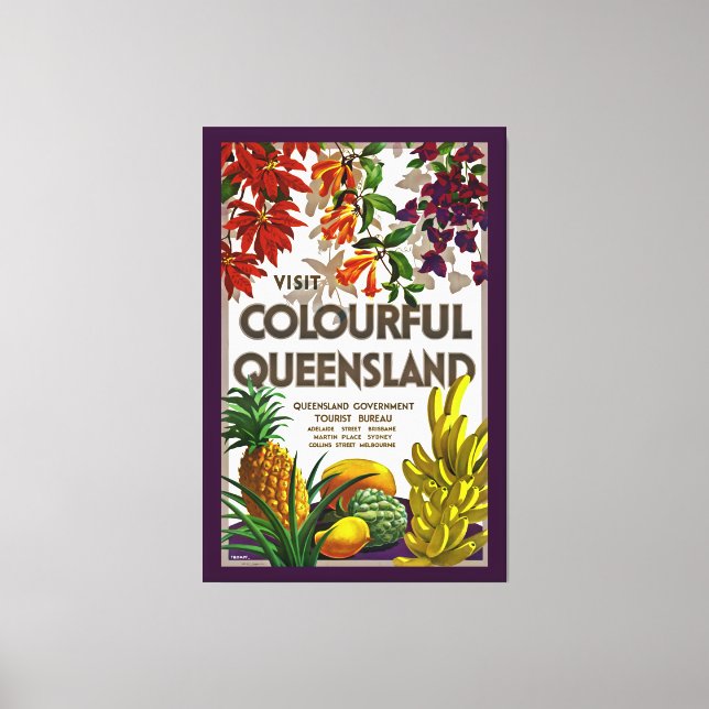 Visit Colourful Queensland - XL Canvas Print (Front)