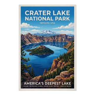 Visit Crater Lake National Park Poster