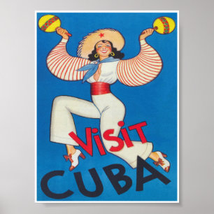 Visit Cuba Retro Vintage Travel Poster