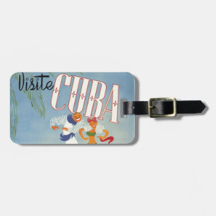 Visit Cuba Tiki Fiesta Siesta Vintage Holiday Isle Luggage Tag