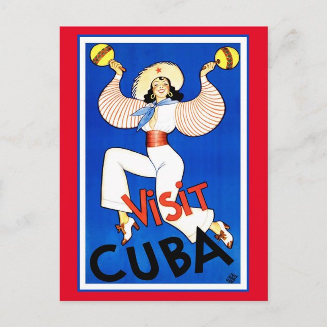 Visit Cuba Vintage Postcard (Front)