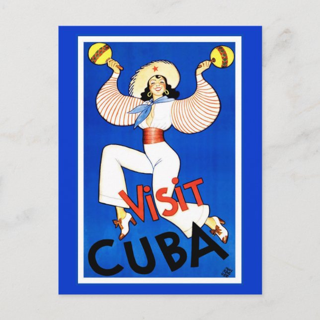 Visit Cuba Vintage Postcard (Front)