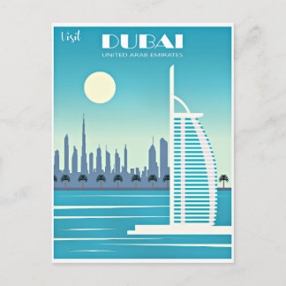 Visit Dubai travel poster Holiday Postcard