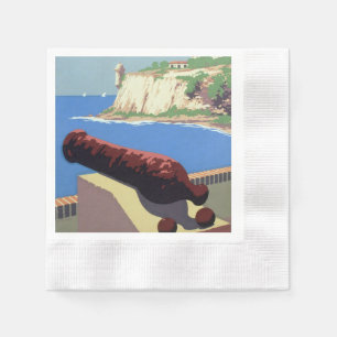 Visit El Morro Fortress, Puerto Rico, Old San Juan Napkin