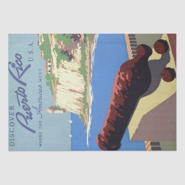 Visit El Morro Fortress, Puerto Rico, Old San Juan Tissue Paper (Front)